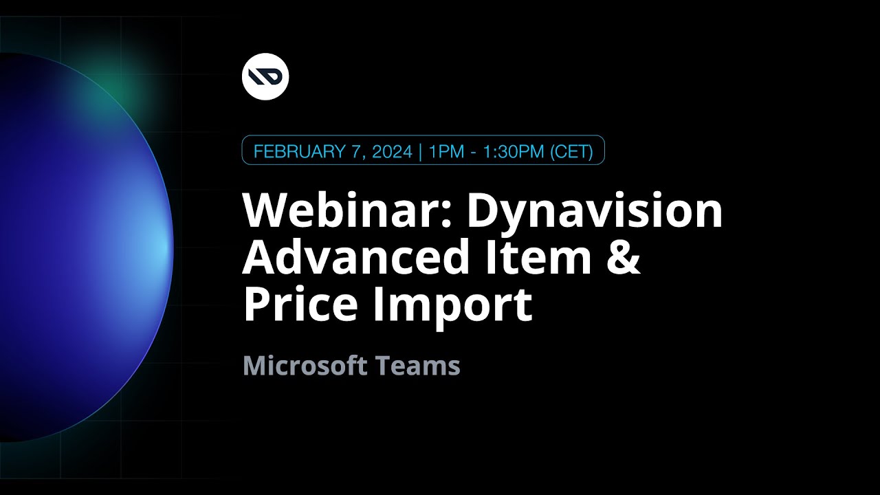 Webinar: Dynavision Advanced Item & Price Import